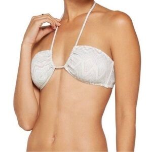 Eberjey Surf Spray Cora Bandeau Iceberg Bikini Top L